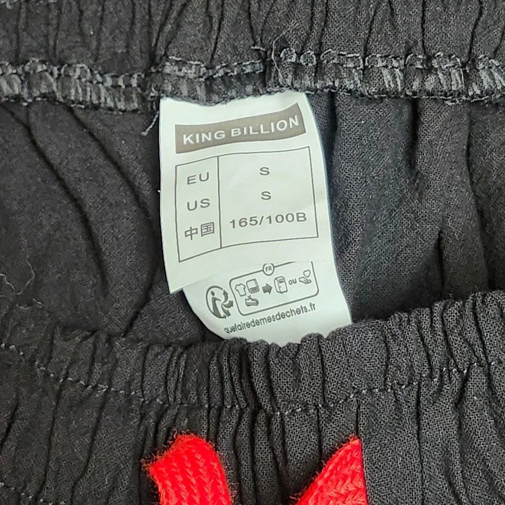 Linen Cotton Jogger Pants Mens Small Black Elastic Boho Drop Crotch Streetwear